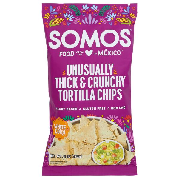 SOMOS: Unusually Thick and Crunchy White Corn Tortilla Chips, 6 oz