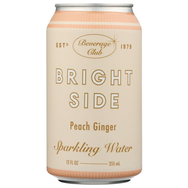 BRIGHT SIDE BEVERAGE CLUB: Sprk Wtr Peach Ginger 6Pk, 72 FO