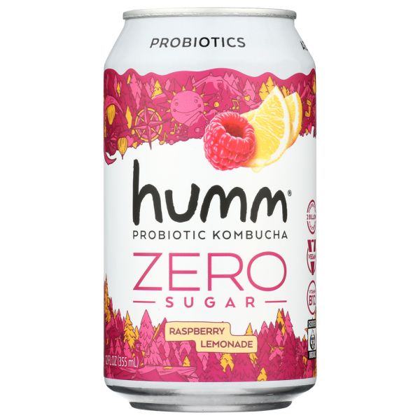 HUMM: Kombucha Rspbry Lmond Zro, 12 fo