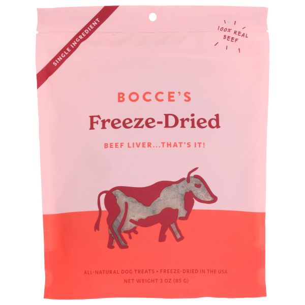 BOCCES BAKERY: Beef Liver Freeze Dried Dog Treats, 3 oz