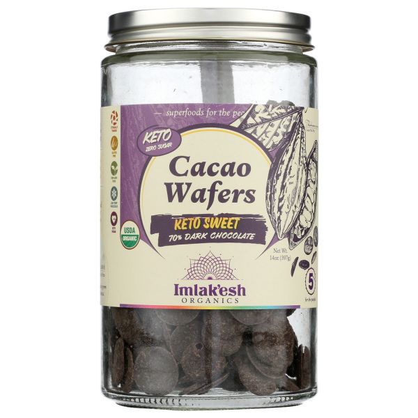 IMLAKESH ORGANICS: Cacao Wafers (Keto Sweet), 14 OZ