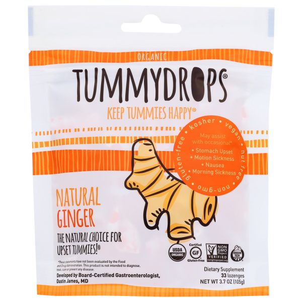 TUMMYDROPS: Natural Ginger Lozenges, 105 gm