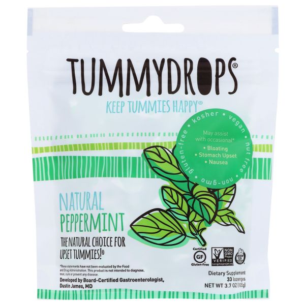 TUMMYDROPS: Natural Peppermint Lozenges, 105 gm