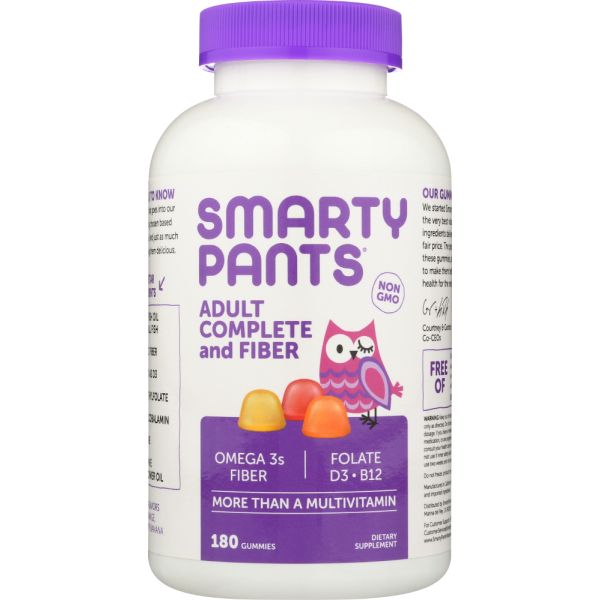 SMARTYPANTS: Adult Complete + Fiber + Multi + Omega 3 + Vitamin D, 180 Gummies