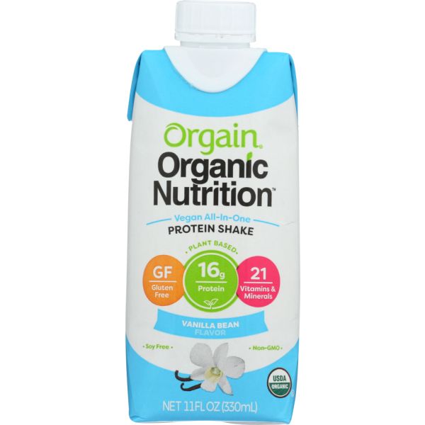 ORGAIN: Vegan Organic Nutrition Shake Vanilla Bean, 11 fo