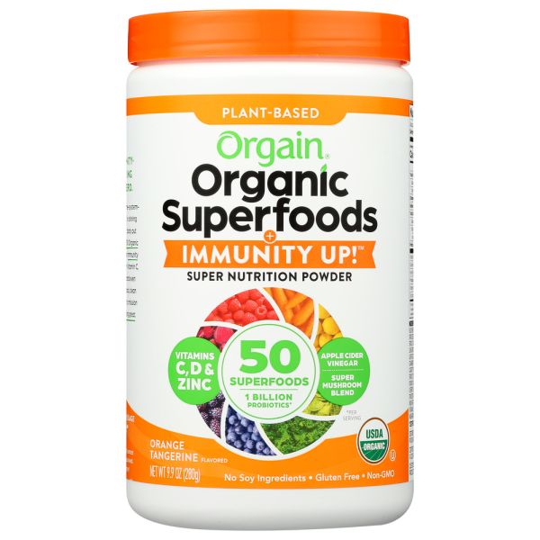 ORGAIN: Superfoods Immunity Up Powder Orange Tangerine, 9.9 oz