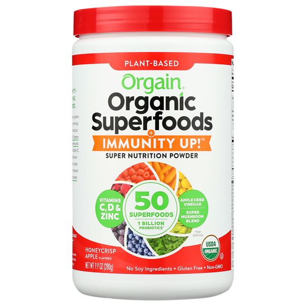 ORGAIN: Superfoods Immunity Up Powder Honeycrisp Apple, 9.9 oz