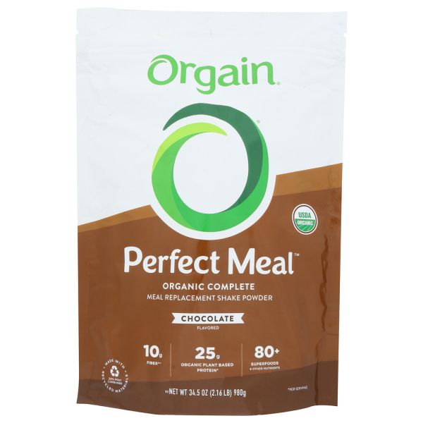 ORGAIN: Perfect Meal Powder Chocolate, 34.5 oz