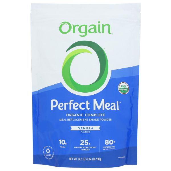 ORGAIN: Perfect Meal Powder Vanilla, 34.5 oz