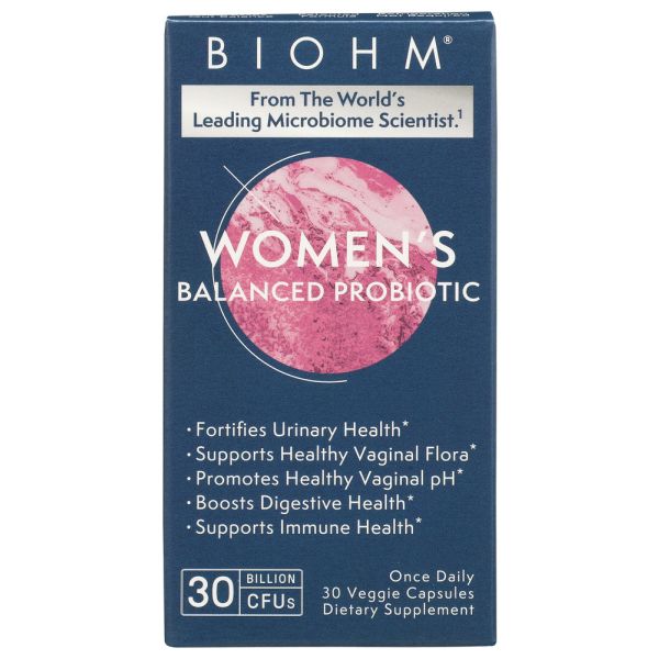 BIOHM: Womens Balanced Probiotic Supplement, 30 vc