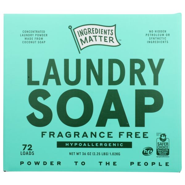 INGREDIENTS MATTER: Laundry Soap Powder Fragrance Free, 36 oz