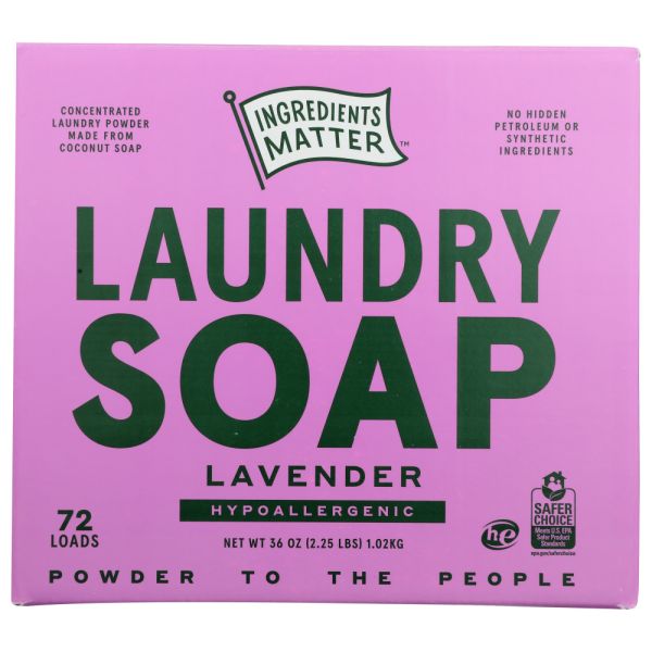 INGREDIENTS MATTER: Laundry Soap Powder Lavender Scent, 36 oz