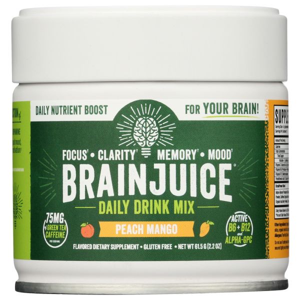 BRAINJUICE: Original Peach Mango Powder, 2.5 oz