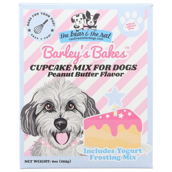 THE BEAR & THE RAT: Peanut Butter Cupcake Mix for Dogs, 9 oz