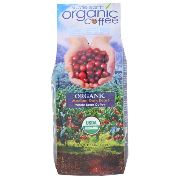 SUBTLE EARTH ORGANIC: Coffee Whole Bean Medium, 12 oz