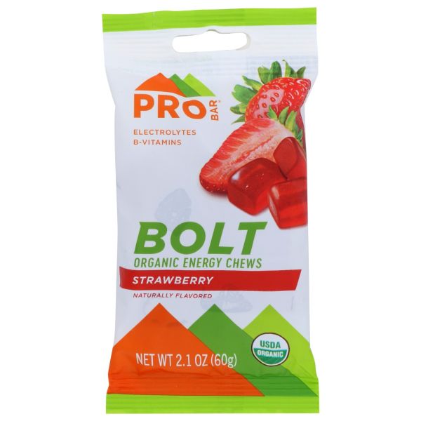 PROBAR: Bolt Organic Energy Chew Strawberry, 2.1 oz