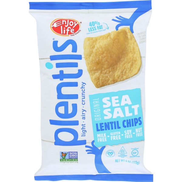 ENJOY LIFE: Plentils Lentil Chips Light Sea Salt, 4 oz