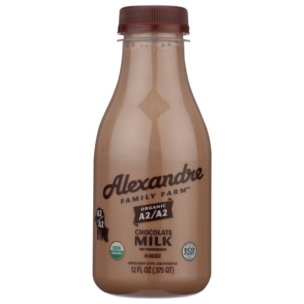 ALEXANDRE FAMILY FARM: Organic A2A2 Chocolate Milk, 12 fo