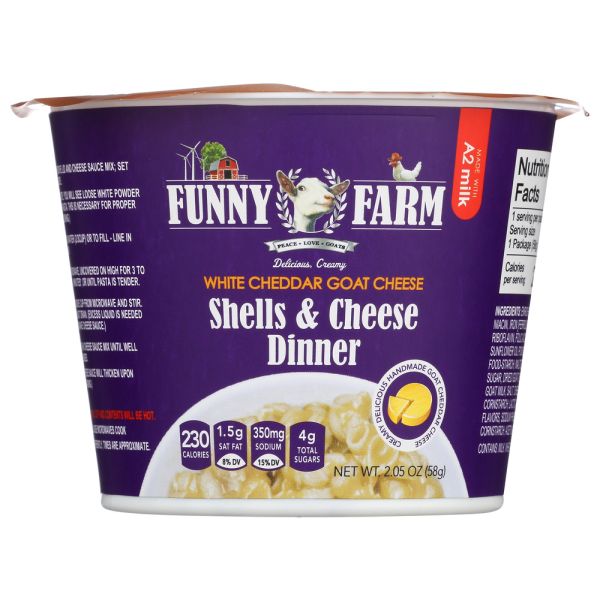 FUNNY FARMS: Goat White Cheddar Mac and Cheese, 2.05 oz