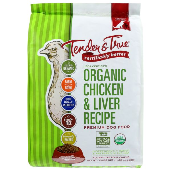 TENDER AND TRUE: Kibble Chicken Liver Dog, 11 lb