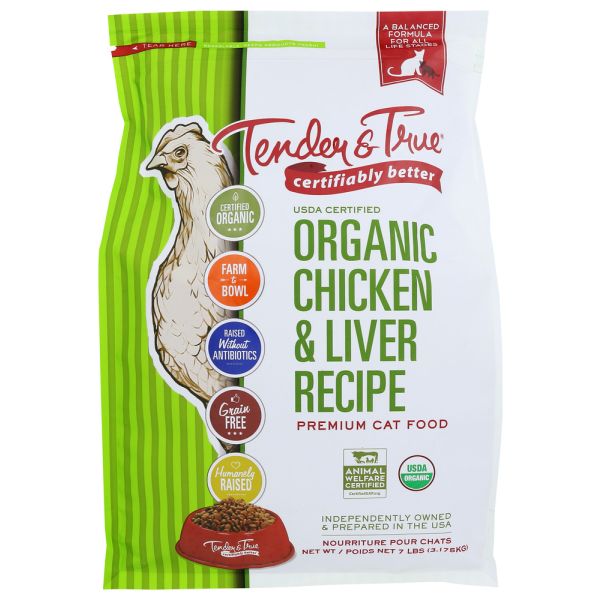 TENDER AND TRUE: Kibble Chicken Liver Cat, 7 lb