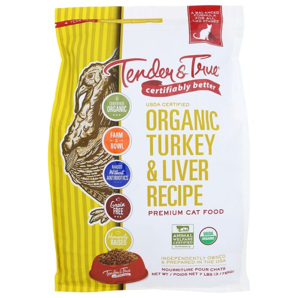 TENDER AND TRUE: Kibble Cat Trky Liver, 7 lb