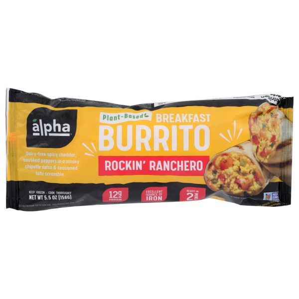 ALPHA FOODS: Rockin Ranchero Breakfast Burrito, 5.5 oz