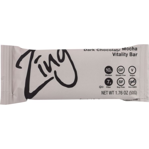 ZING BARS: Dark Chocolate Mocha Bar, 1.76 oz