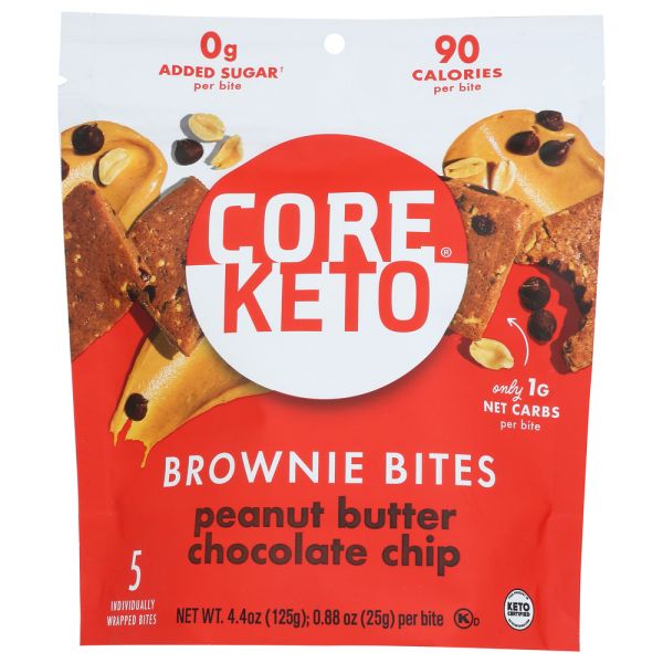 CORE FOODS: Bites Brwni Pb Chocolate Chip, 4.4 oz