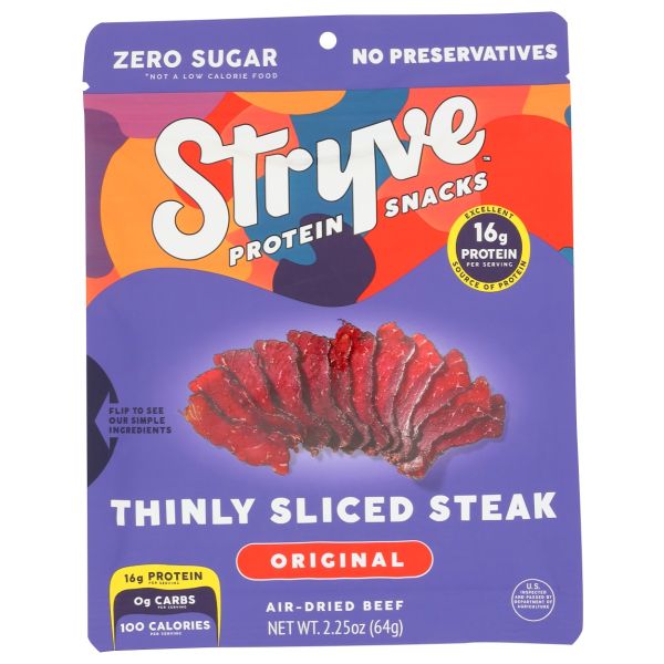 STRYVE PROTEIN SNACKS: Sliced Biltong Original, 2.25 oz