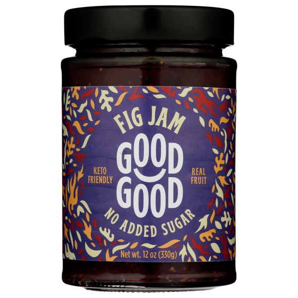 GOOD GOOD: Fig Jam Keto Friendly No Added Sugar, 12 oz