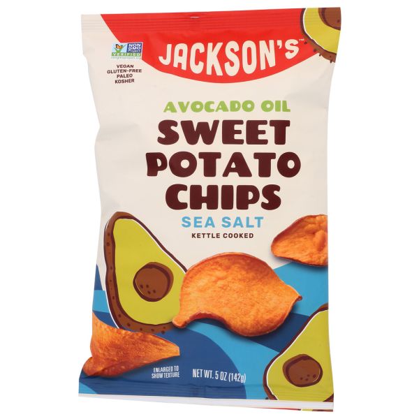 JACKSONS CHIPS: Sea Salt Sweet Potato Chips with Avocado Oil, 5 oz