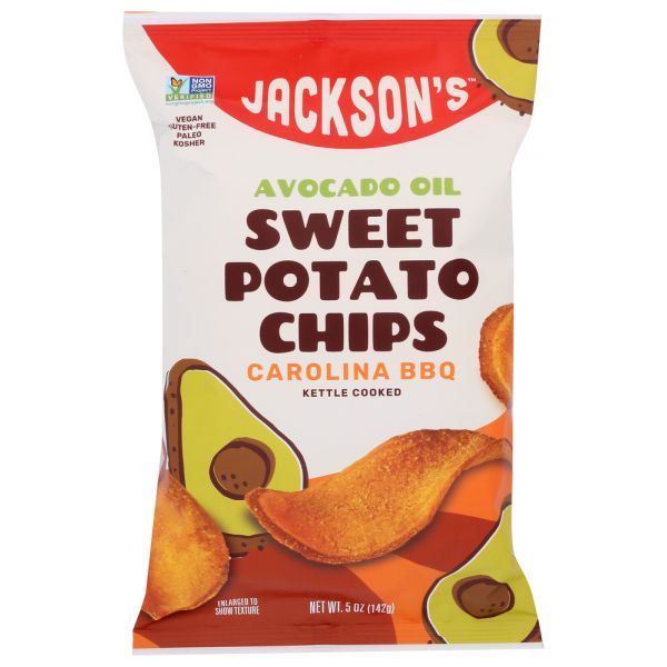 JACKSONS CHIPS: Carolina Bbq Sweet Potato Chips with Avocado Oil, 5 oz