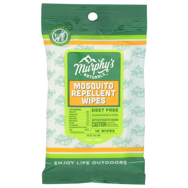 MURPHYS NATURALS: Wipe Repellent Mosquito, 10 CT