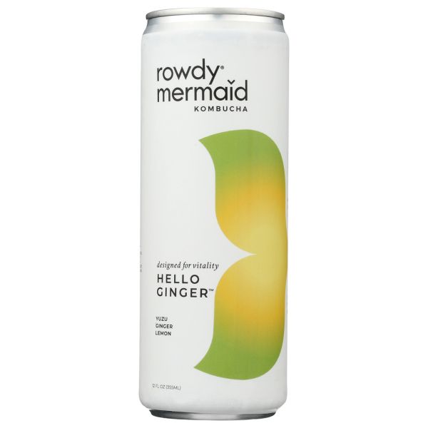 ROWDY MERMAID KOMBUCHA: Hello Ginger, 12 oz