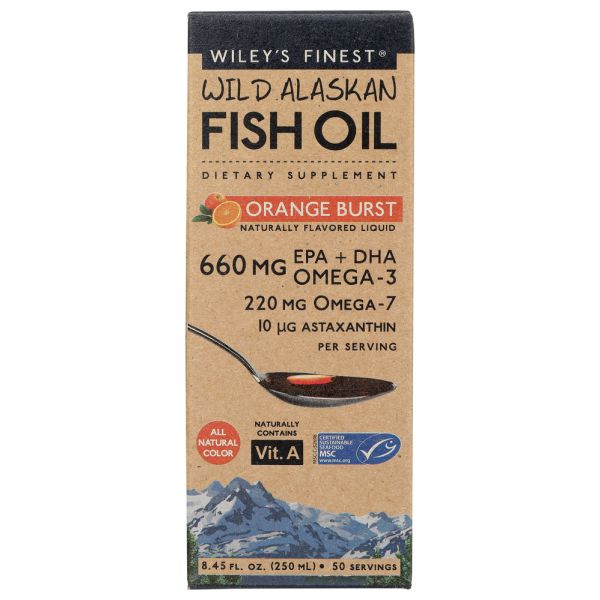 WILEYS FINEST: Orange Burst Wild Alaskan Fish Oil, 8.45 oz 