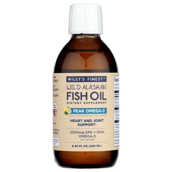 WILEYS FINEST: Peak Omega 3 Liquid Wild Alaskan Fish Oil, 8.45 oz