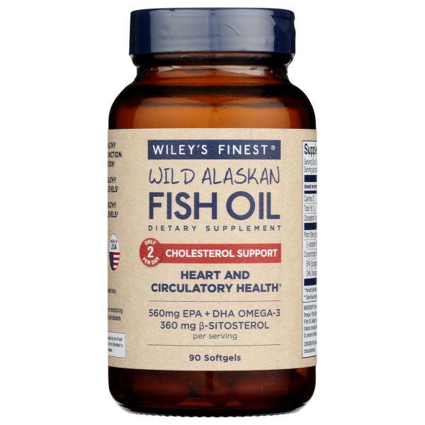 WILEYS FINEST: Wild Alaskan Fish Oil Cholesterol Support, 90 sg