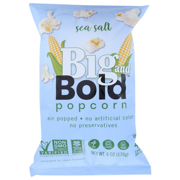 POPTIME BIG AND BOLD: Popcorn Sea Salt, 6 oz