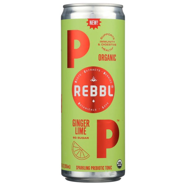 REBBL INC: Pop Ginger Lime, 12 fo