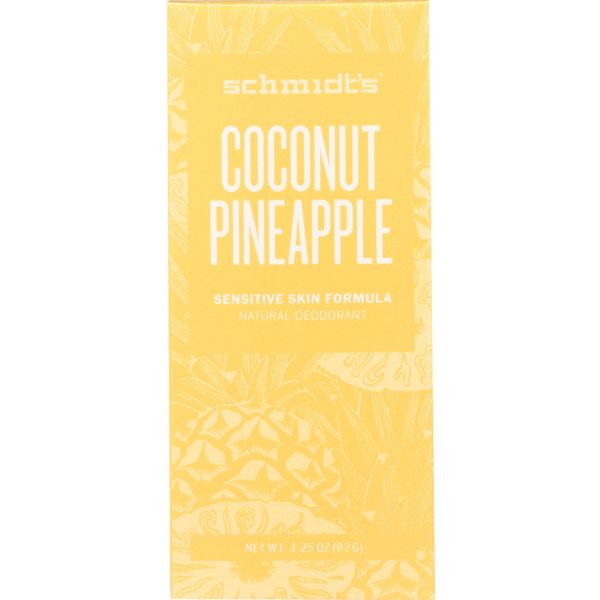 SCHMIDTS: Natural Deodorant Sensitive Skin Formula Coconut Pineapple, 3.25 oz