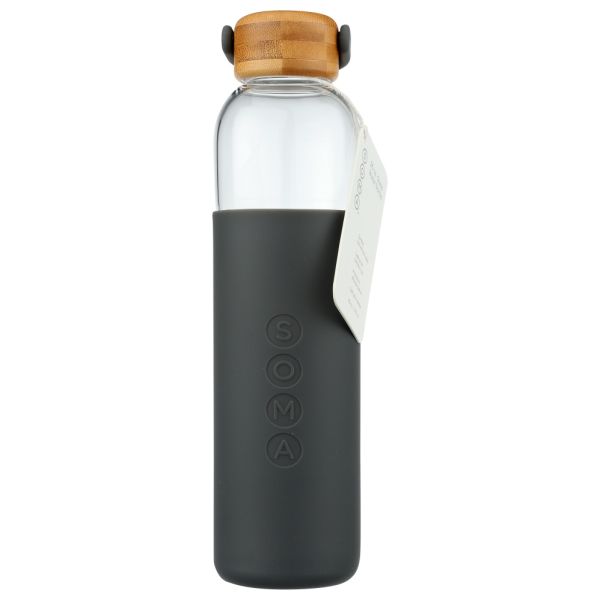 SOMA: Gray Glass Water Bottle, 25 oz