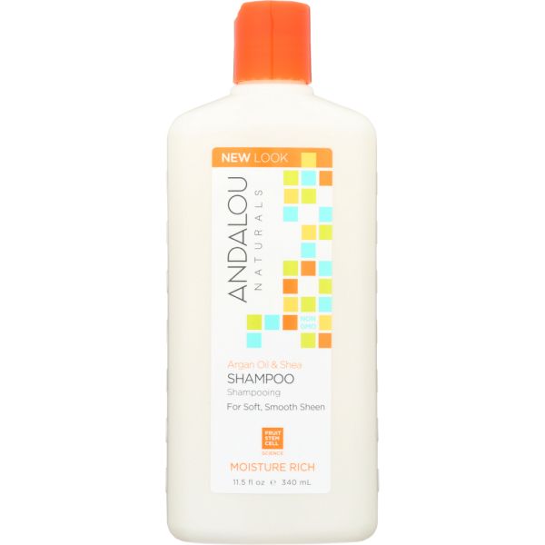 Andalou Naturals Moisture Rich Shampoo Argan and Sweet Orange, 11.5 Oz