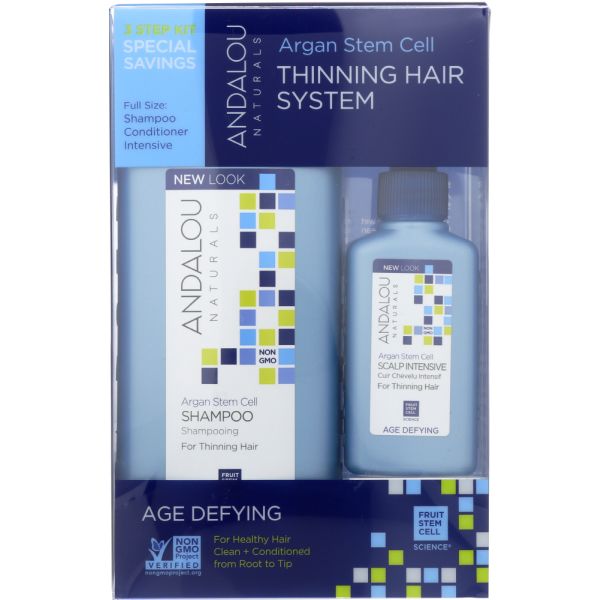 ANDALOU NATURALS: Argan Stem Cells Thinning Hair System Age Defying, 1 Kit