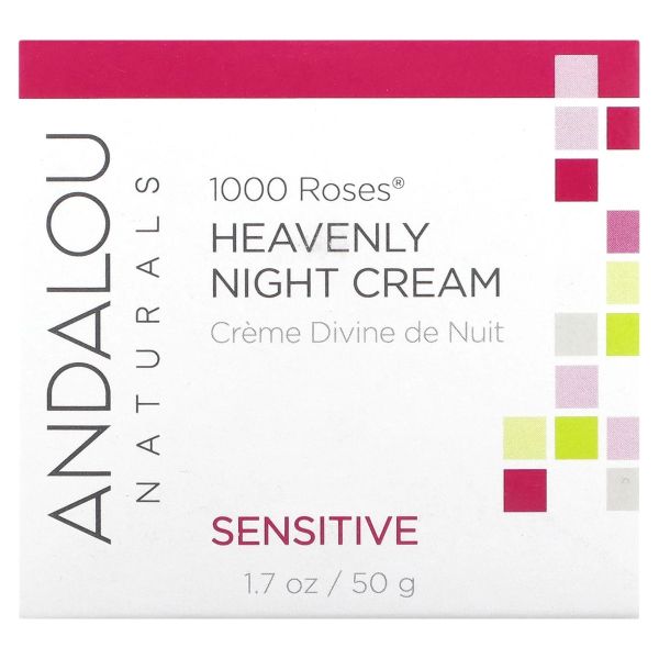 ANDALOU NATURALS: 1000 Roses Heavenly Night Cream Sensitive, 1.7 oz