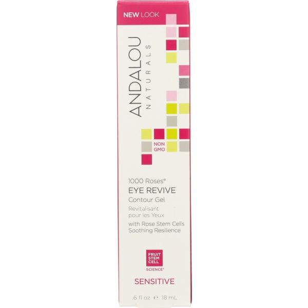 ANDALOU NATURALS: 1000 Roses Eye Revive Contour Gel Sensitive, 0.6 oz