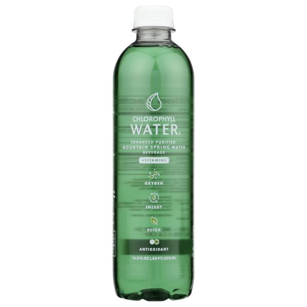 CHLOROPHYLL WATER: Purified Mountain Spring Water, 16.9 fo