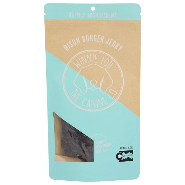 WINNI LOU- THE CANINE CO: Jerky Bison Burger, 2.5 OZ