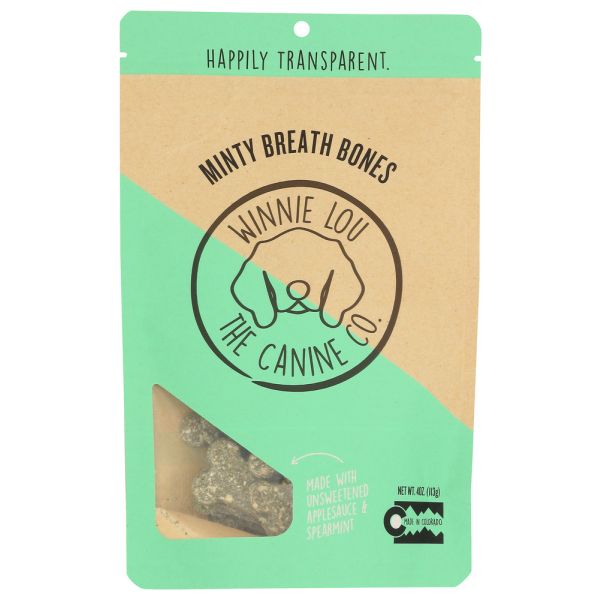 WINNI LOU- THE CANINE CO: Breath Bones Minty, 4 OZ