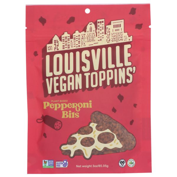 LOUISVILLE VEGAN JERKY: Pepperoni Bits Toppins, 3 OZ